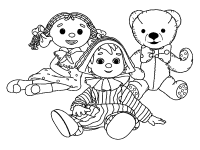 A coloring page of andy pandy